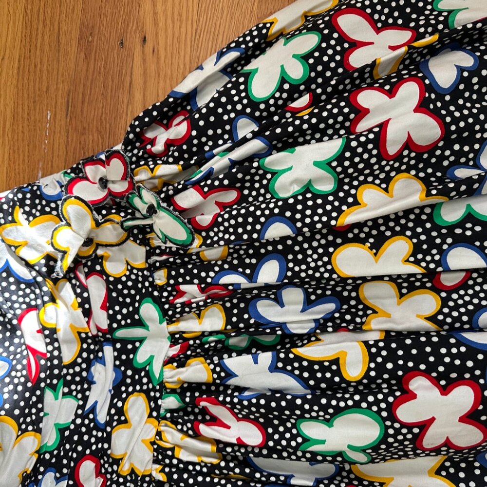 Victor Costa 80s Strapless Mermaid Abstract Floral Dress Size 8 - Picture 3 of 8